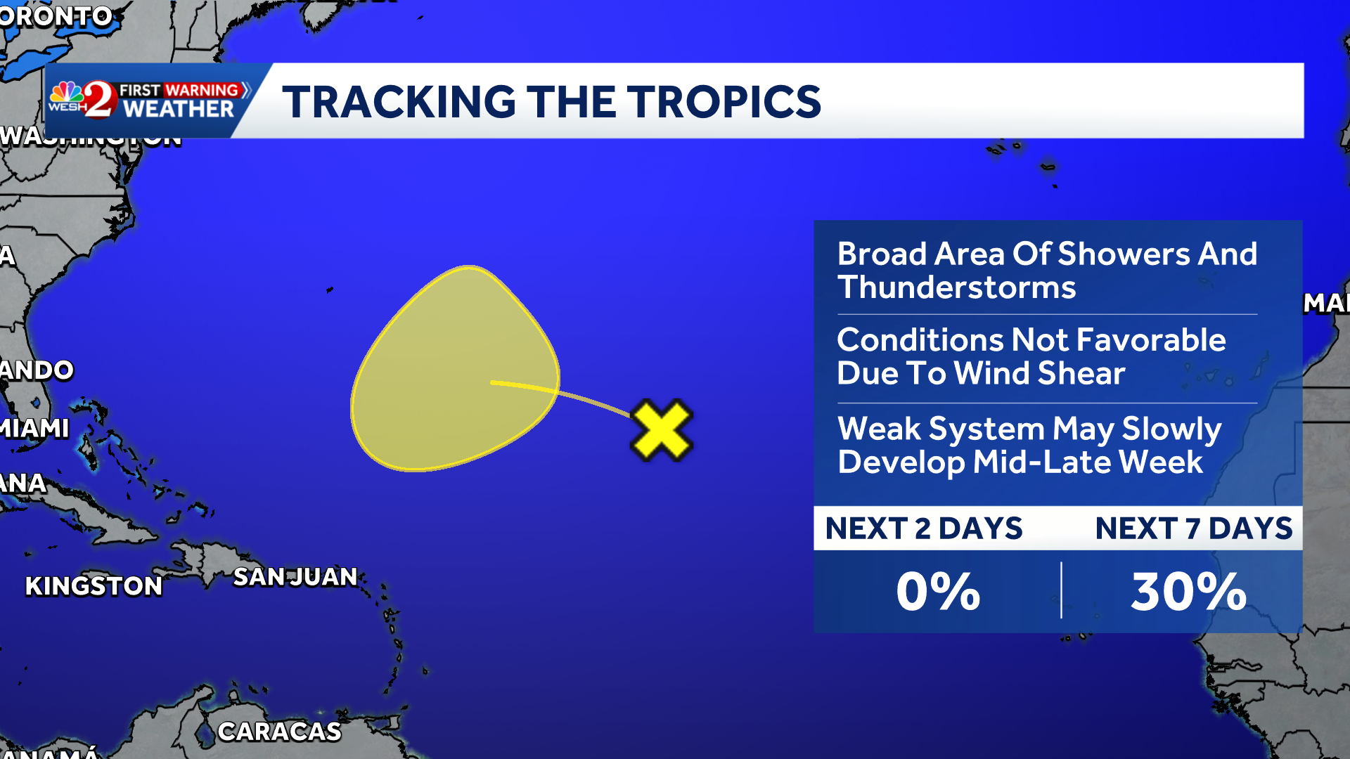 NHC monitoring disturbance in Atlantic that could gradually develop this week — WESH 2 Orlando