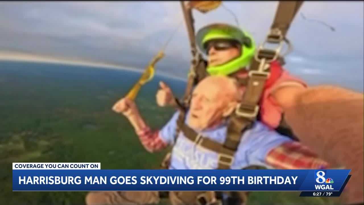 VIDEO: Pennsylvania man celebrates 99th birthday with ninth skydive — WESH 2 Orlando