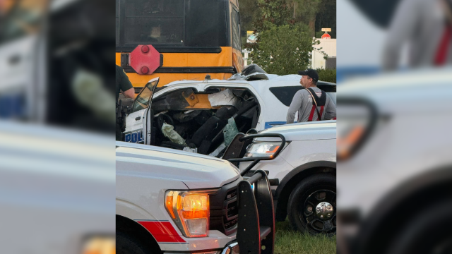 Police officer seriously hurt after crashing into school bus in Marion County, officials say — WESH 2 Orlando