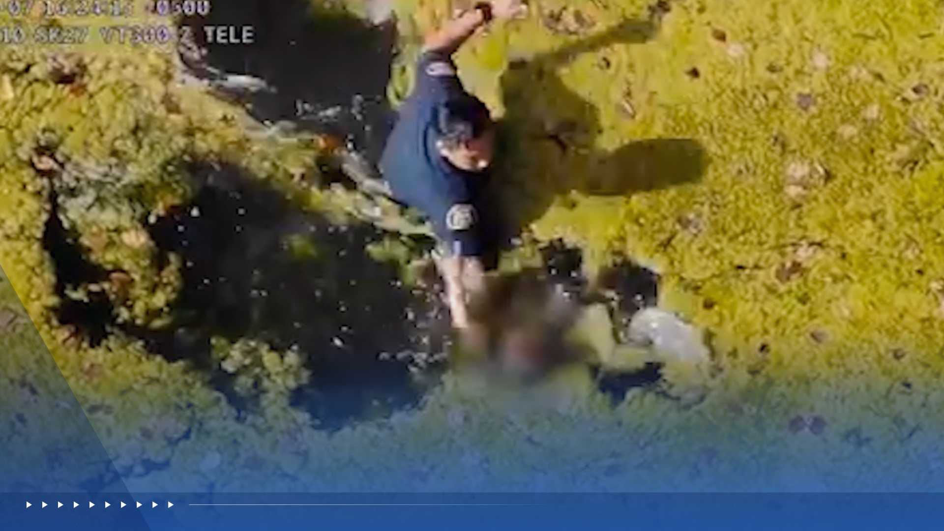 VIDEO: Officer races into pond to rescue struggling 5-year-old from murky waters — WESH 2 Orlando, Clermont Community news