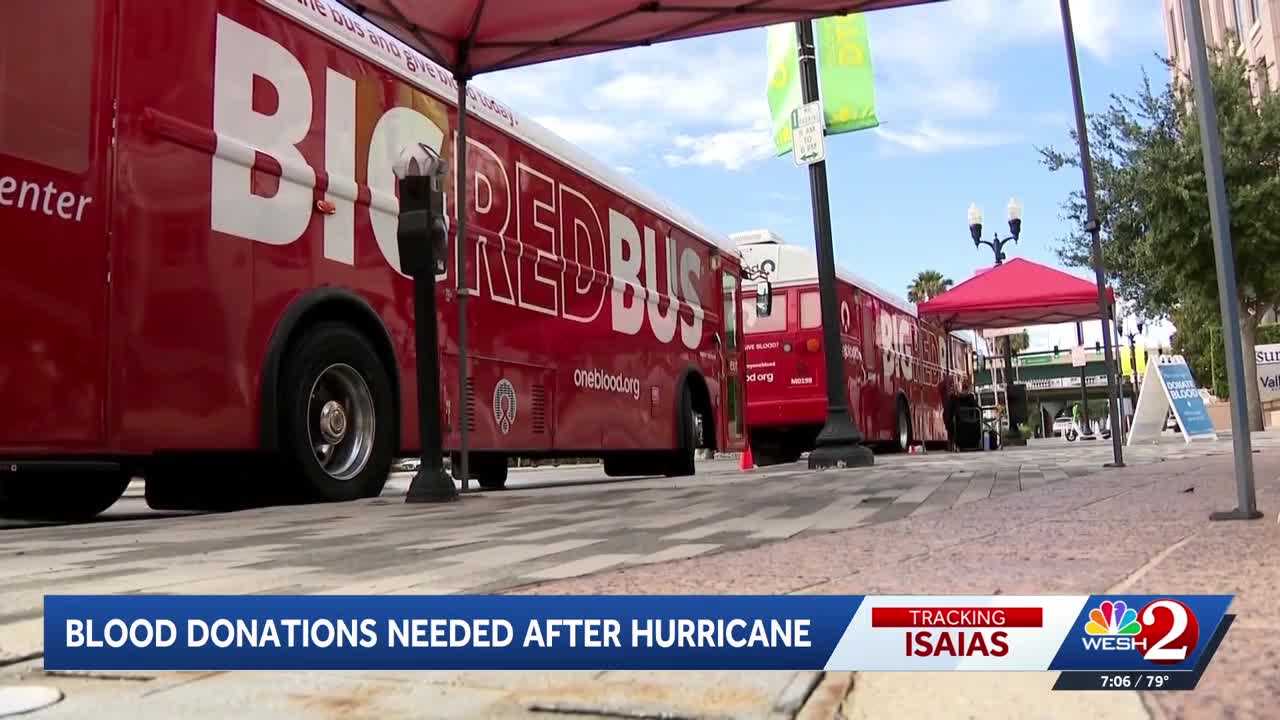 OneBlood calls for donations as Hurricane Isaias disrupts collections — WESH 2 Local Orlando, Clermont Health news